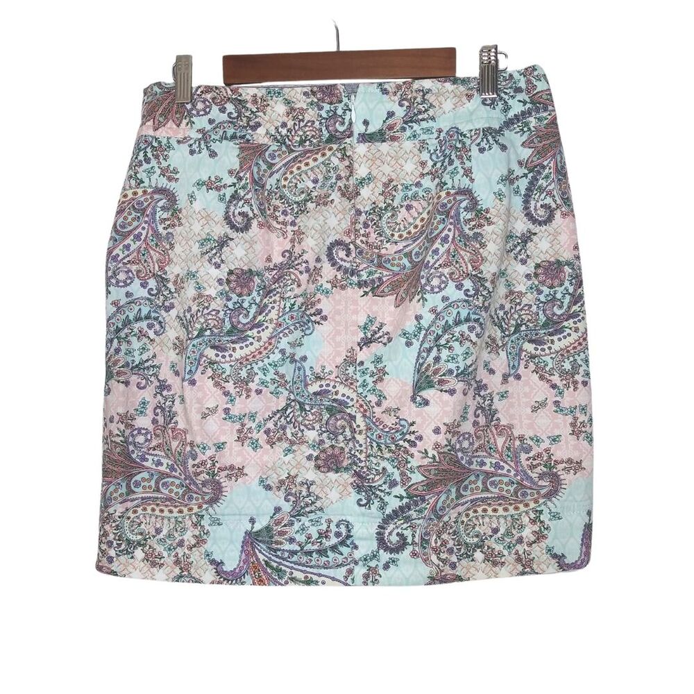Talbots Pink Blue Floral Paisley Print Skirt Soft Girl Sz 10